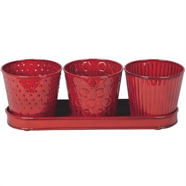 Robert Allen 4" Concord Garden Planter Set Cayenne