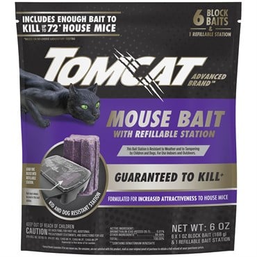 Tomcat 6pk Advanced Tier 1 Refillable Mouse Bait Station