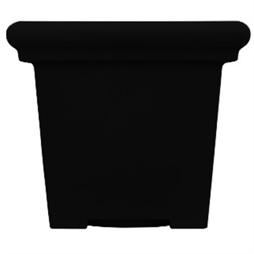 HC 20" Terrazzo Square Planter w/ Heavy Rim Black Onyx Akro Mils