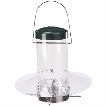 Birds Choice 12" Classic Hanging Feeder with Protective Cover Clear