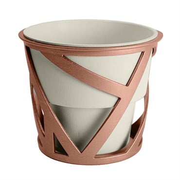 HC 6" Curio Planter Cottage Stone w/ Copper Stand
