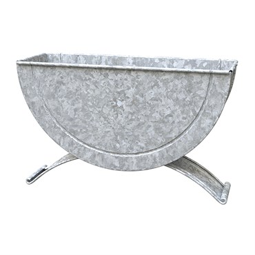 Panacea Galvanized Half Barrel Planter