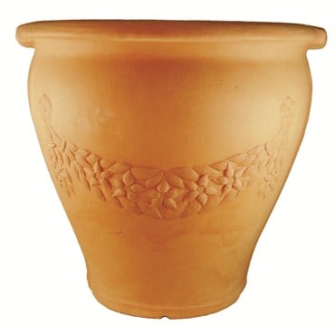 Tusco 14" Garland Urn Washed Terra Cotta