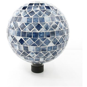 VCS 10" Blue Triangle & Square Glass Globe w/ Hanging Chain