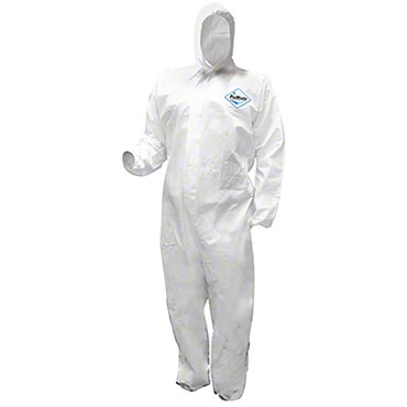 ProWorks Disposable Coverall, Microporous, Elastic Wrist, Ankles, and Hood, White, XL, 12/CS