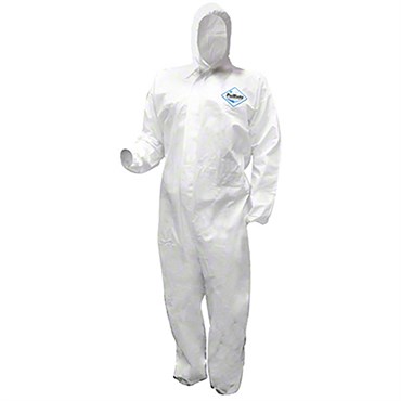 ProWorks Disposable Coverall, Microporous, Elastic Wrist, Ankles, and Hood, White, XXL 12/CS