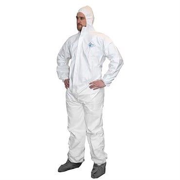 ProWorks Disposable Coverall, Microporous, Elastic Wrist, Ankles, Hood, & Boots, White, XXL 25/CS