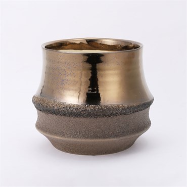 PHG 8"x6.5" Santa Barbara Planters Rustic Gold Case of 2
