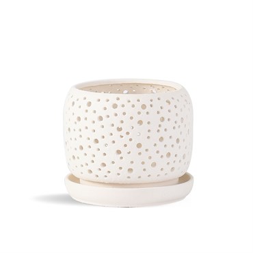 PHG 7.5"x6.5" Rain Drop Orchid Planter Sand Milky White