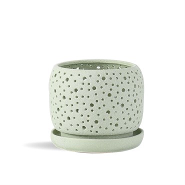 PHG 7.5"x6.5" Rain Drop Orchid Planter Sand Sage Green