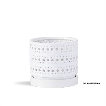 PHG 7.5"x6.5" Moon Gate Orchi Orchid Planter Bright White