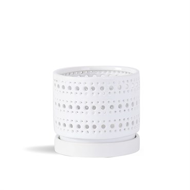 PHG 6"x5.5" Moon Gate Orchi Orchid Planter Bright White