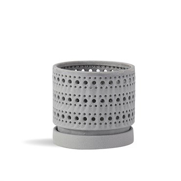 PHG 7.5"x6.5" Moon Gate Orchi Orchid Planter Sand Dim Grey