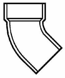 DWV-PVC 45 STREET ELBOW SPXS 6"