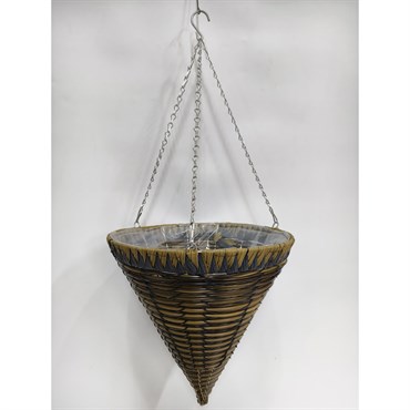 Gardener Select 14 Plastic Cone Hanging Basket Yellow, Blue, Brown, Black