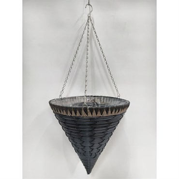 Gardener Select 14 Plastic Cone Hanging Basket Dark Blue, Black, Brown