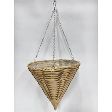 Gardener Select 14 Plastic Cone Hanging Basket Yellow, Brown