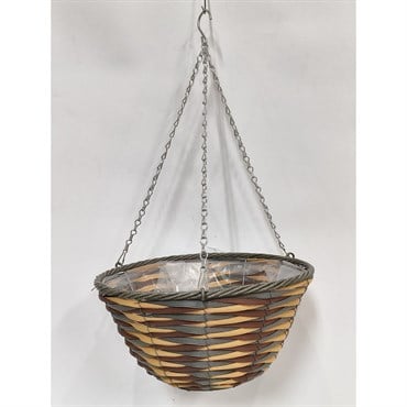 Gardener Select 14 Plastic Round Hanging Basket Grey, Yellow, Dark Red