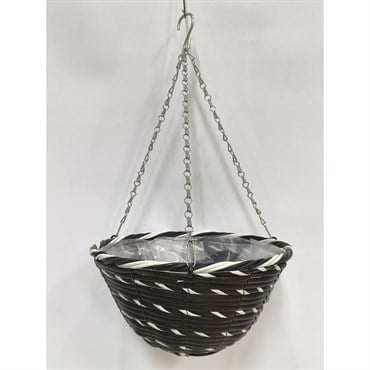 Gardener Select 12 Plastic Round Hanging Basket Black, White