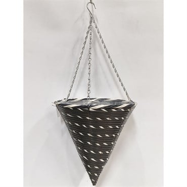 Gardener Select 12 Plastic Cone Hanging Basket Black, White