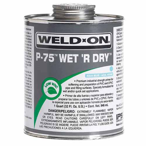 PVC Primer, 1 qt Metal Can P-75 Wet 'R Dry Series Low VOC