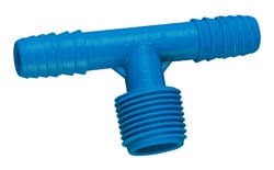 Blue PVC Twister Tee 1/2 in. Double Helix x Double Helix x MIPT | 3100-005