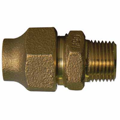 Straight Adapter, 1"Flare x MNPT Brass 74753 Series Octagonal