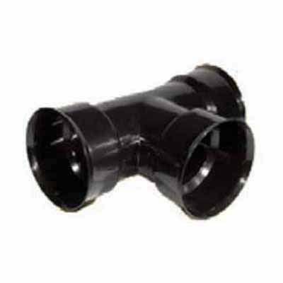 ADS Tee, Bell-End HDPE Watertight Dual Wall Injection Molded N-12, Black 6" | DFD661WT