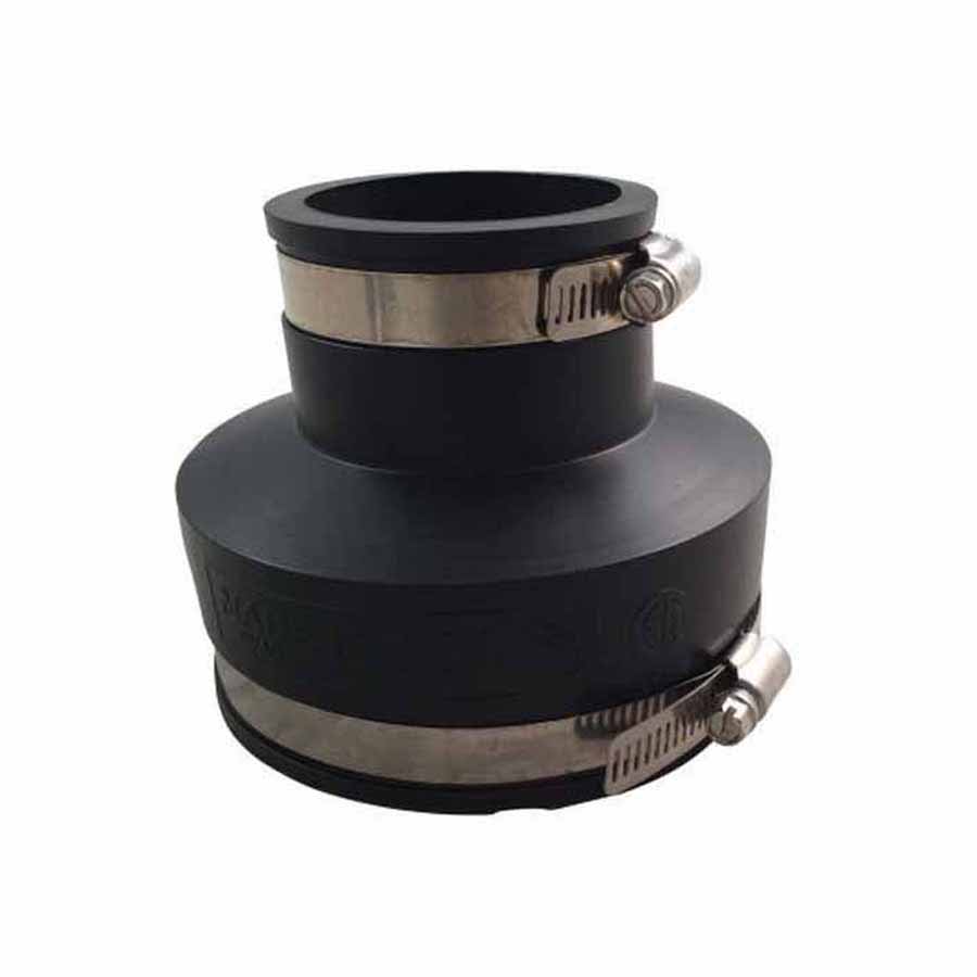 Flexible Coupling, 4"Clay x PVC Black