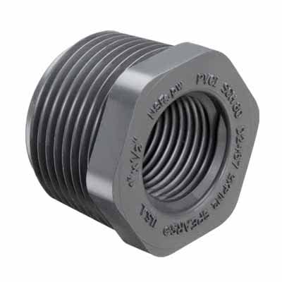 Sch. 40 Gray PVC Reducing Bushing 1 in. x 1/2 in. Socket x FIPT Reduction Flush | 438130G