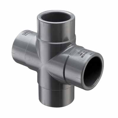 Sch. 80 Gray PVC Cross 1" Socket Standard | 820-010