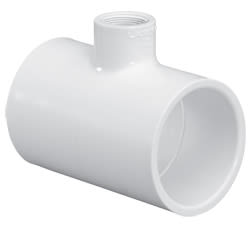 4" x 4" x 2" Tee PVC Sch. 40 Slip | 401-420