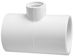 4" x 4" x 2" Tee PVC Sch. 40 Slip x Slip x FPT | 402-420