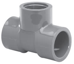 4" x 4" x 2" Tee PVC Sch. 80 Slip x Slip x FPT | 802-420