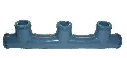 Action Machining Triple Manifold Tee, Buttress Threaded Schedule 80 PVC 1" | AFI18003