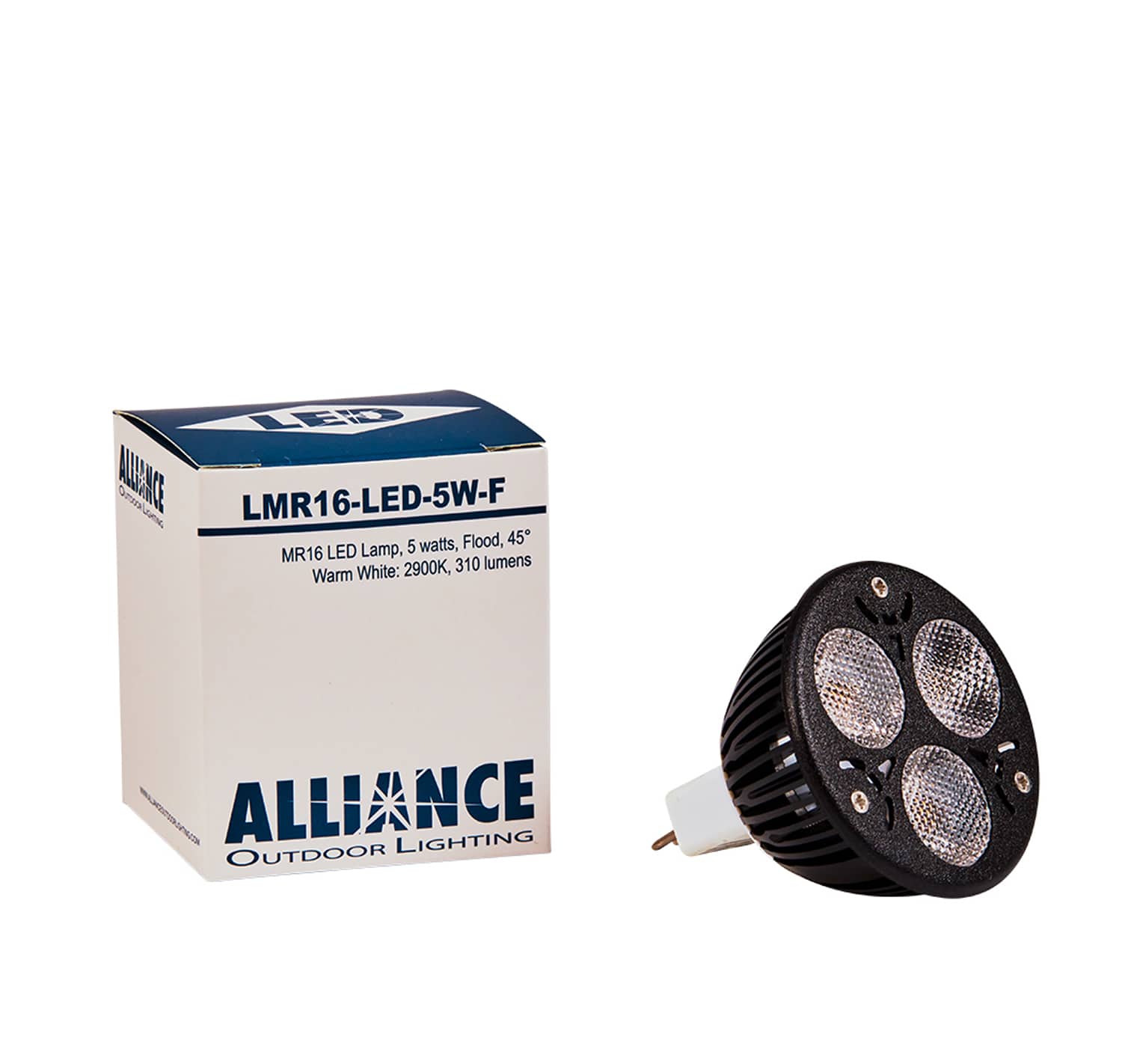 Alliance Outdoor Lighting Lamp, 5 W MR-16 >80 310 Lumens 2900K Cree XPE LED | LMR16-LED-5W-F