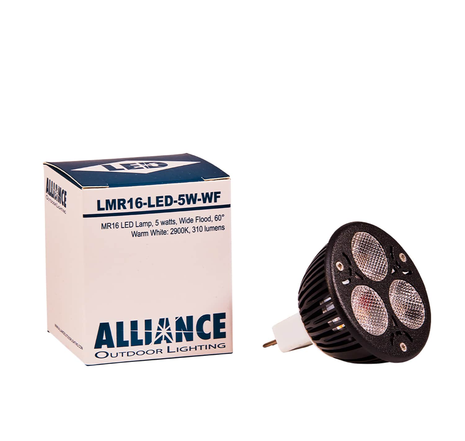 Alliance Lighting Lamp, 5W MR-16, 310 Lumens 2900K Cree XPE LED Wide Flood | AOLLMR16LED5WWF