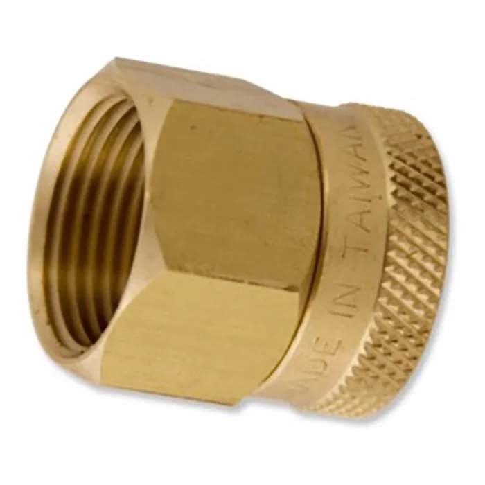 Hose Fitting, 3/4"FHT x FPT Brass Swivel