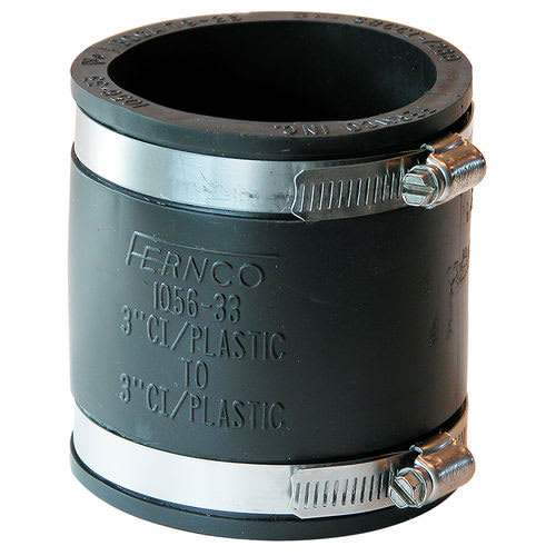 Flexible Coupling, 3"Clay x PVC