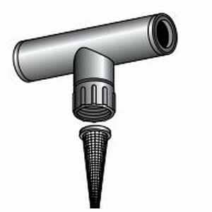 Tee, 1/2" Black 21D1 Series Riser Swivel with 100 Mesh Filter