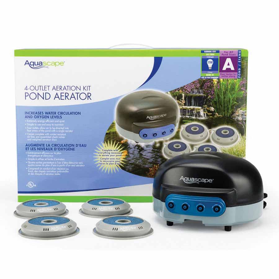 Pond Aeration Kit, 7.75" x 7.25" x 6.25" 0.19 cfm 4-Outlet