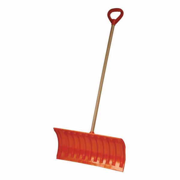 Snow Shovel, 25" x 12.5" Poly Blade Wood Handle