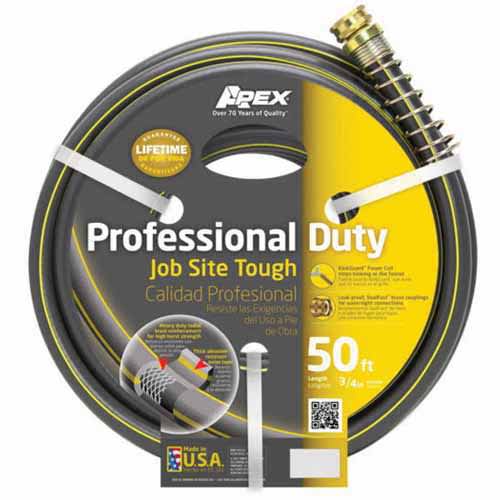 Garden Hose, 3/4" 50' Gray Rubber/Vinyl Professional-Duty Commercial Grade