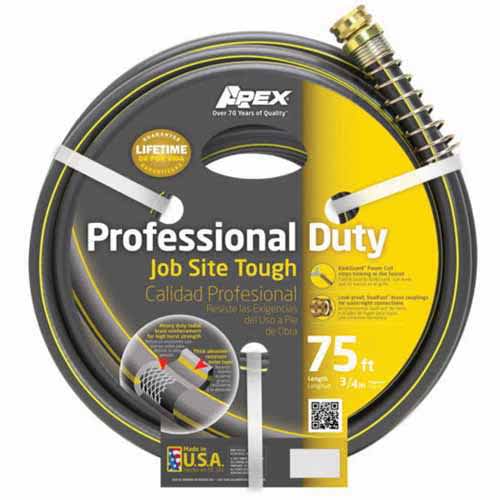 Garden Hose, 3/4" 75' Gray Rubber/Vinyl Professional-Duty Commercial Grade