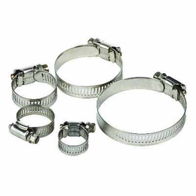 Hose Clamp, 1-1/16" Yellow Dichromate Zinc-Plated Stainless Steel 57 Series
