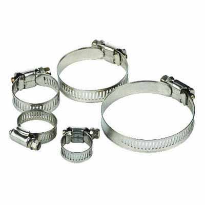 Hose Clamp, 2-1/4" Yellow Dichromate Zinc-Plated Stainless Steel 57 Series