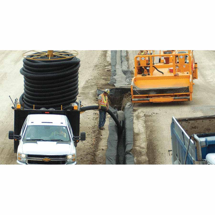 ADS Drainage Pipe, Plain-End Corrugated HDPE Single Wall Black 18" x 20' | DPE180S