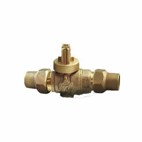 Ball Valve Curb Stop, 3/4"Copper Flare Lead-Free Cast Brass 300 psi 203NL Series