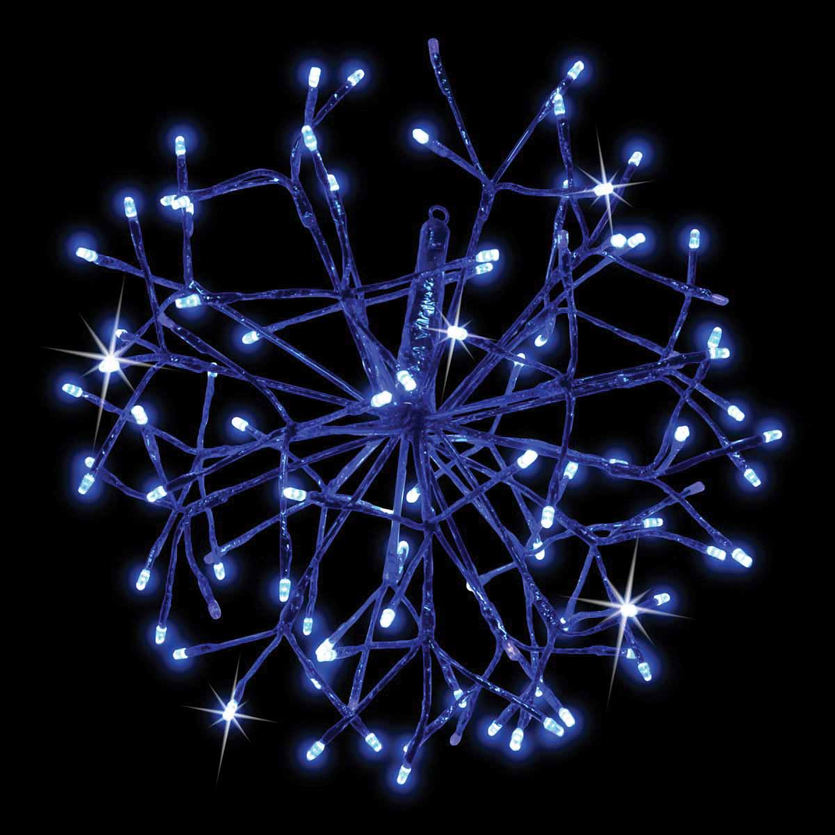 3D Shimmering Sphere, Blue Twinkle LED 16" Blue Tape Low Voltage