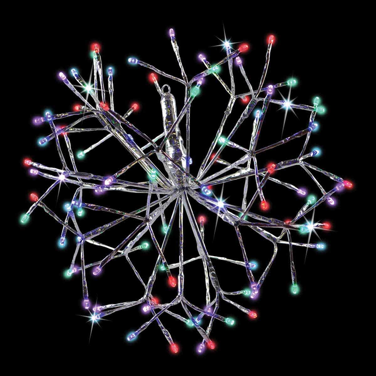 3D Shimmering Sphere, LED 16" Silver Tape Low Voltage Multi-Colored